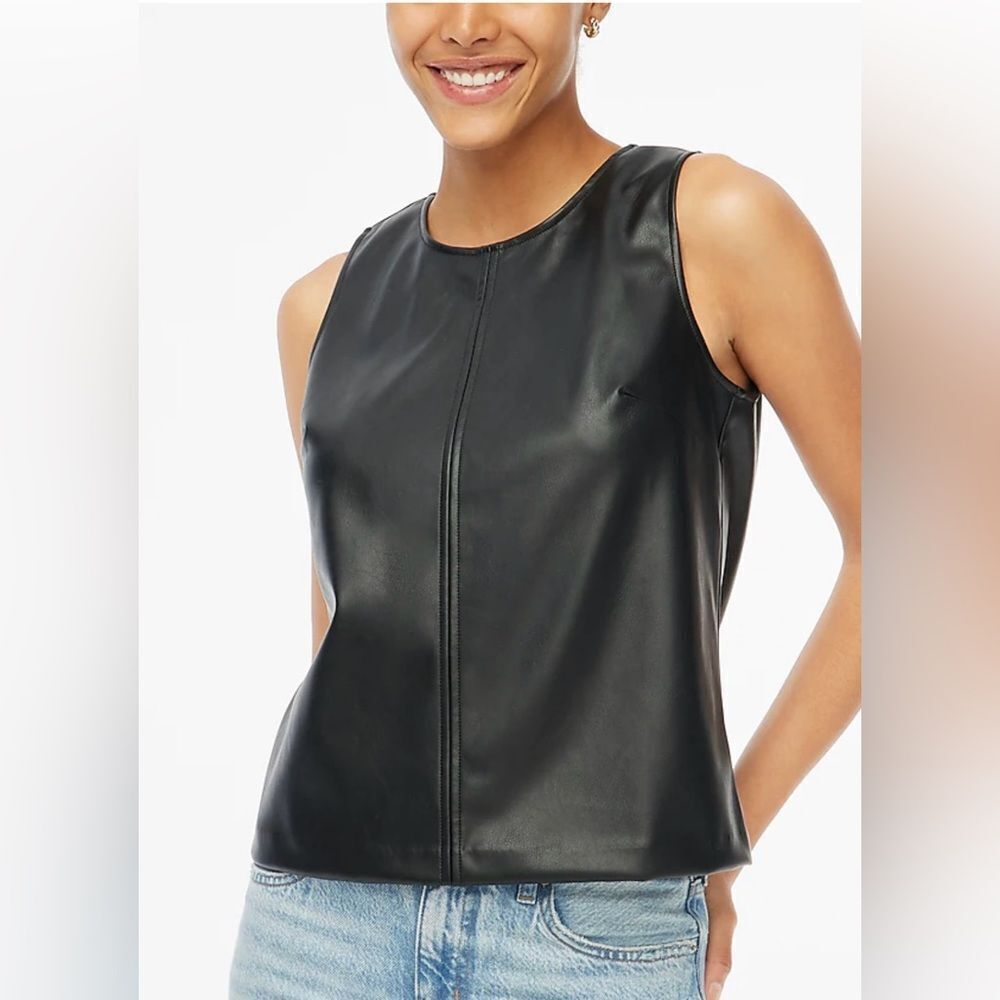 NWT J Crew Faux Leather Top